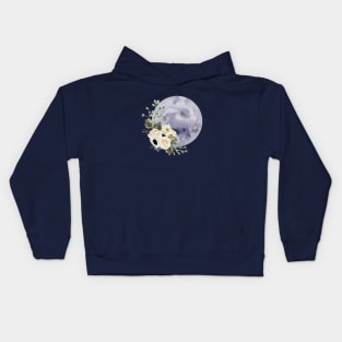 Floral Full Moon Kids Hoodie